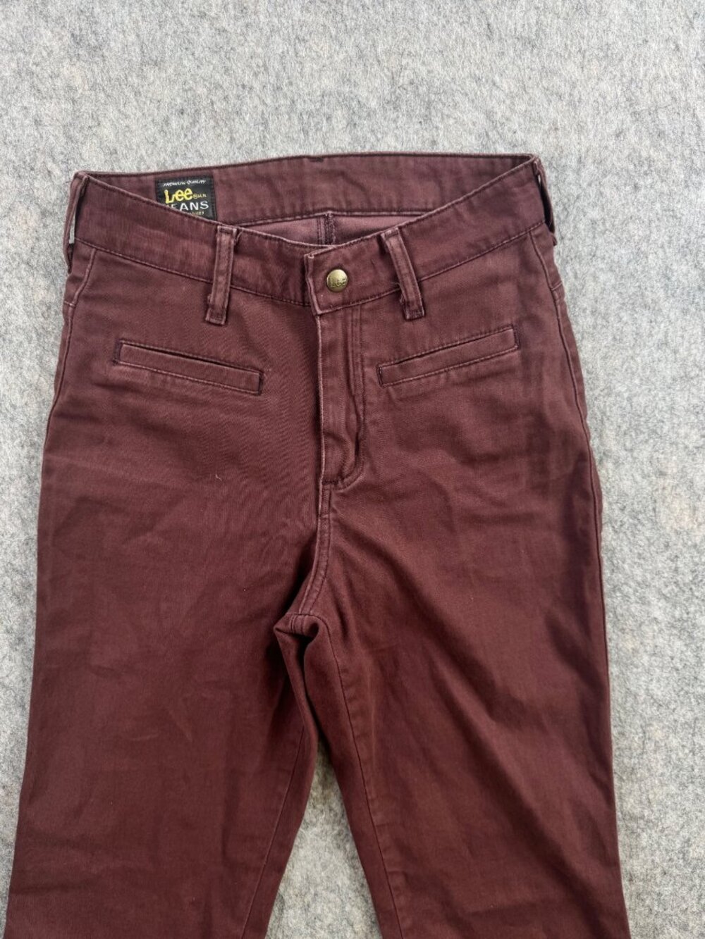 Lee Jeans Womens Welt Pocket Bareback Pants Brown Stretch Straight Leg Sz 28-33 - Picture 3 of 13